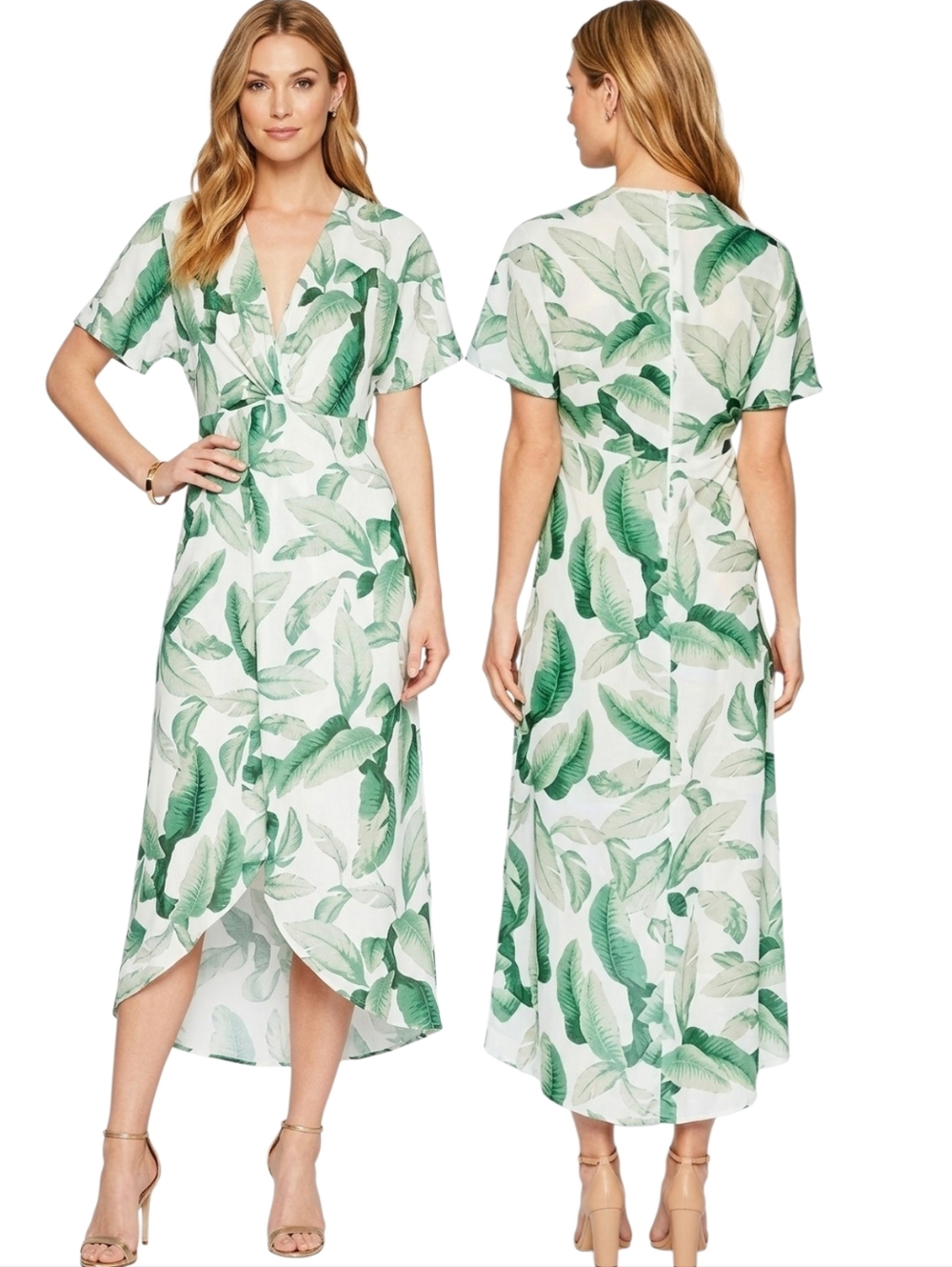 SHOW ME YOUR MUMU "Palmtini" Twist-front Maxi Dress - Size XS
